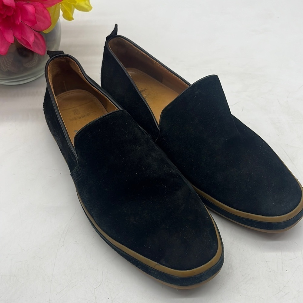 Bill Blass Sutton Vintage Black Suede Slip On Loafer Size 7 BLO5332C